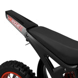 Rogue MX-01 Electric Dirt Bike | Comfortable Leather Saddle for Long Off-Road Trail Adventures