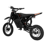 3000W Electric Dirt Bike Rogue MX-01 Black | Rear Side View with Hydraulic Brakes and Puncture-resist Motorcycle-grade Tires