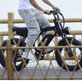 EMORTAL V20 Pro fat tire e-bike riding by seaside road | dual suspension and 48V 18.2Ah battery for long range