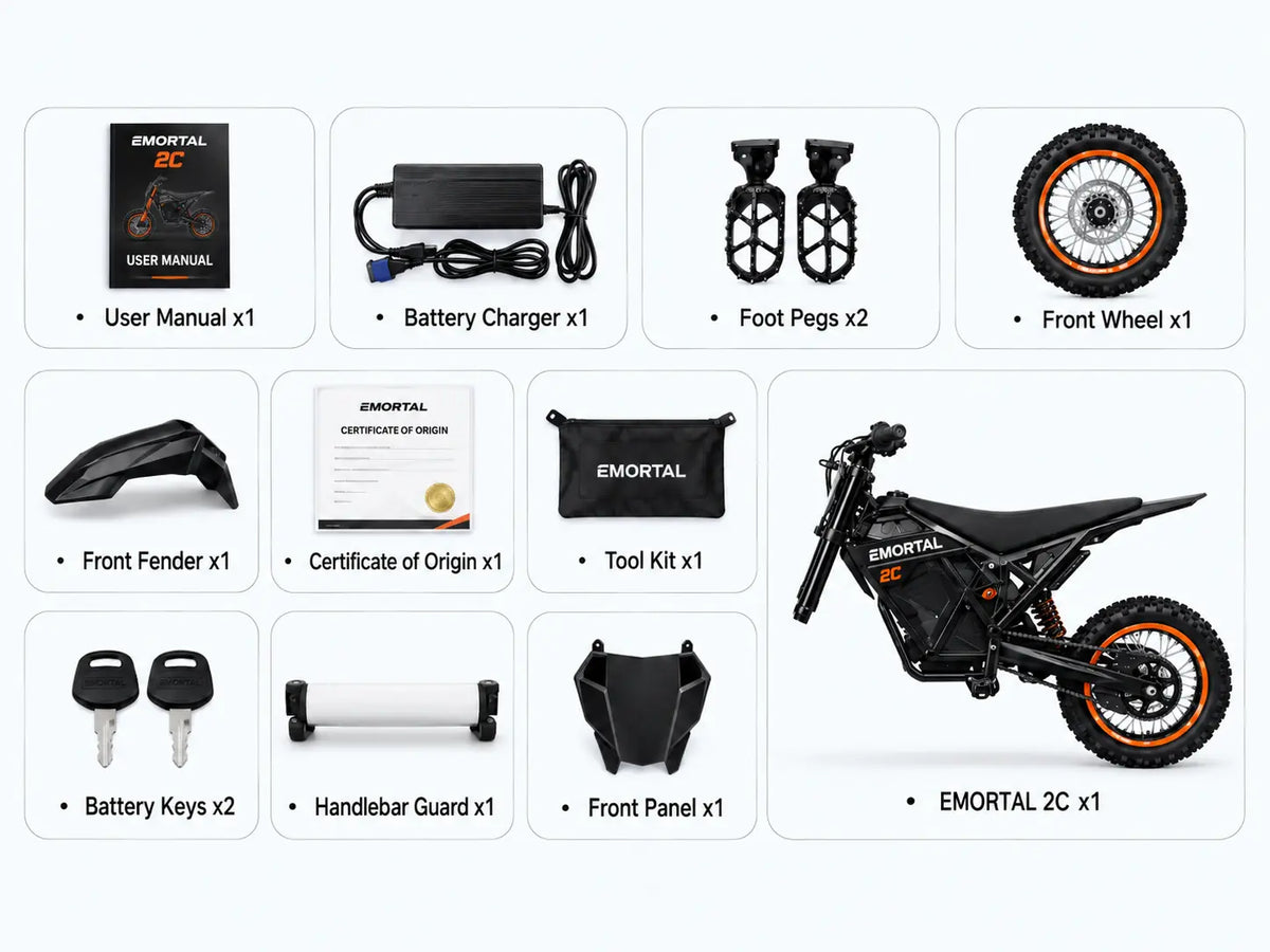 What's included with the electric dirt bike