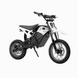 3000W Electric Dirt Bike Rogue MX-01 White| Angled Side View with Pro Suspension and Hydraulic Disc Brakes
