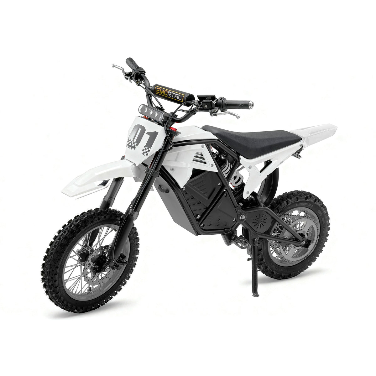 3000W Electric Dirt Bike Rogue MX-01 White | Off-Road Motorcycle-Grade Tires with Hydraulic Suspension
