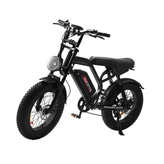 Emortal V20 Pro Fat Tire Electric Bike | 1000W Long Range 52 Miles E-Bike with Dual Suspension & Disc Brakes