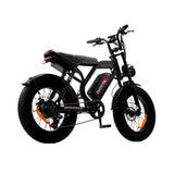Emortal V20 Pro Fat Tire E-Bike | Rear Side View with Dual Shock Absorbers & All-Terrain 20 Inch Tires