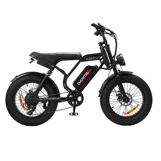Emortal V20 Pro 1000W Fat Tire E-Bike | Right Side View Fat-Tire Electric Bike with 20 Inch All-Terrain Tires